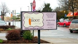 The Root Cafe Sign