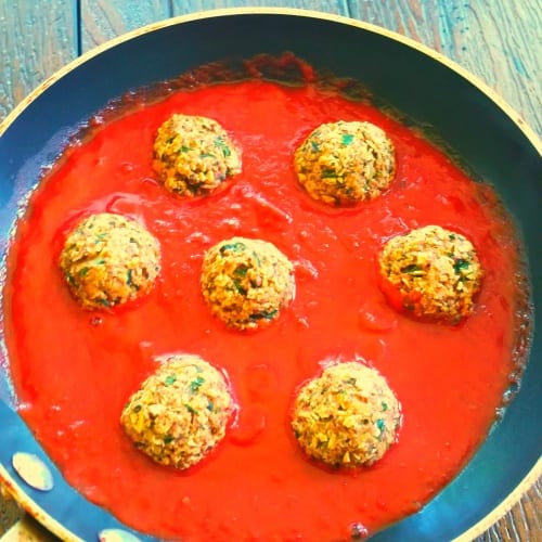Zucchini Meatballs and Sauce