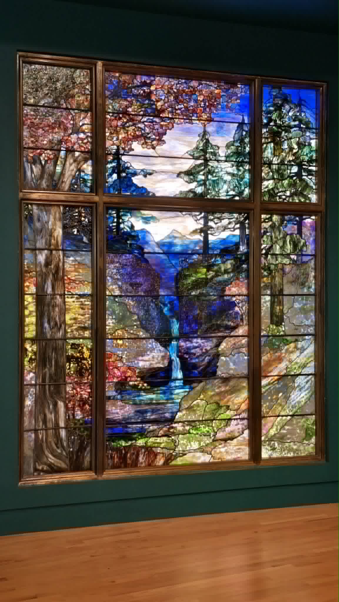 Stained glass artwork at the Crystal Bridges Museum